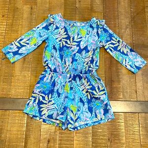 Lilly Pulitzer Girls Flower Romper 8-10
